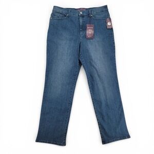 Gloria Vanderbilt Amanda W 14 Jeans Blue Tapered‎ Leg Classic Rise Stretch Denim